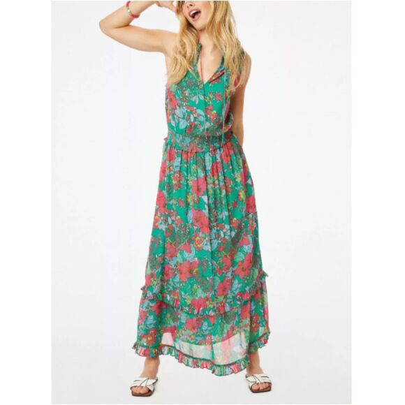Roller Rabbit Women's Size Medium Hole Ashbury Floral Frida Maxi Dress - Picture 1 of 10